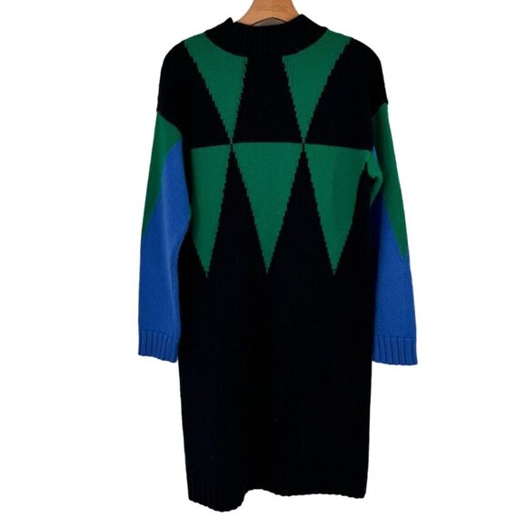 Etcetera Womens  Green Geometric Sweater Dress size large cotton blend - Picture 12 of 13